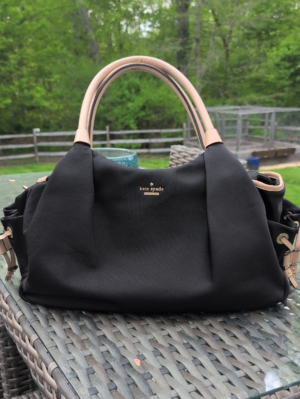 Kate Spade Black Nylon Baby/Travel Bag. EUC